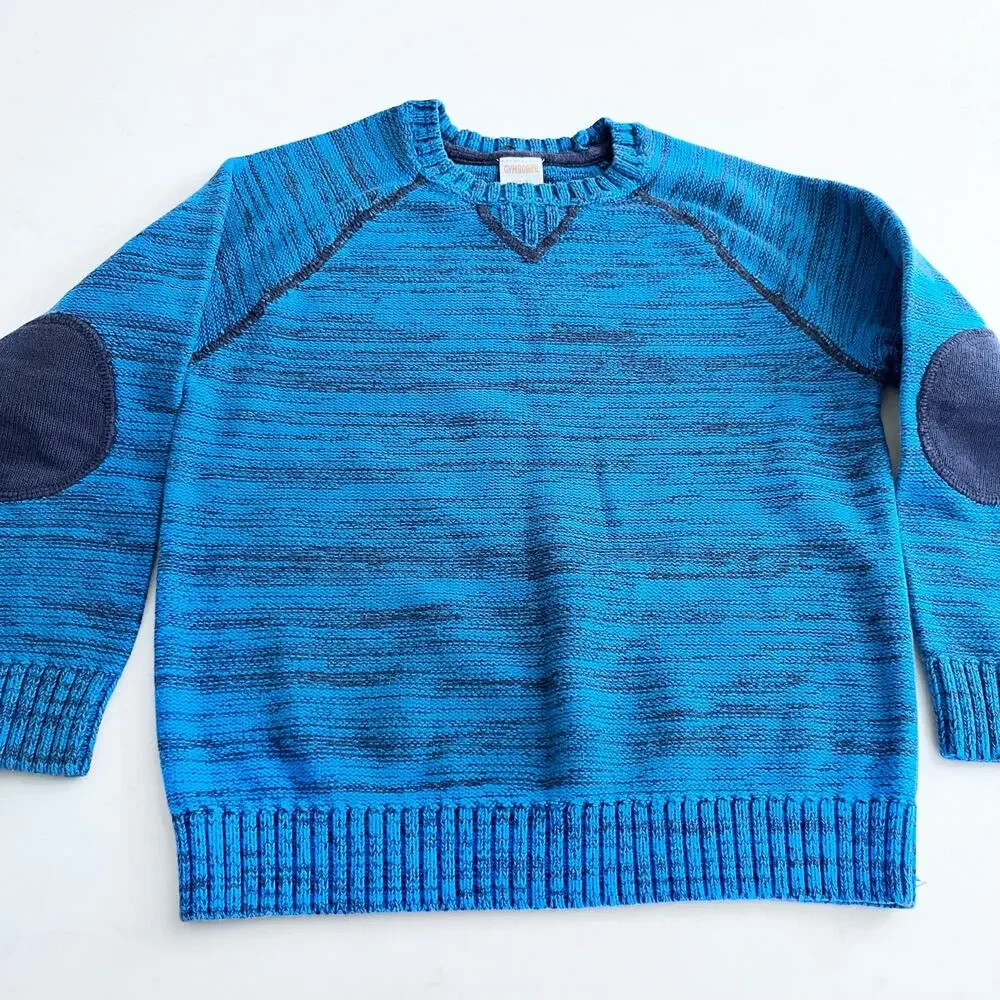 Gymboree boys blue marled cotton sweater size 5-6